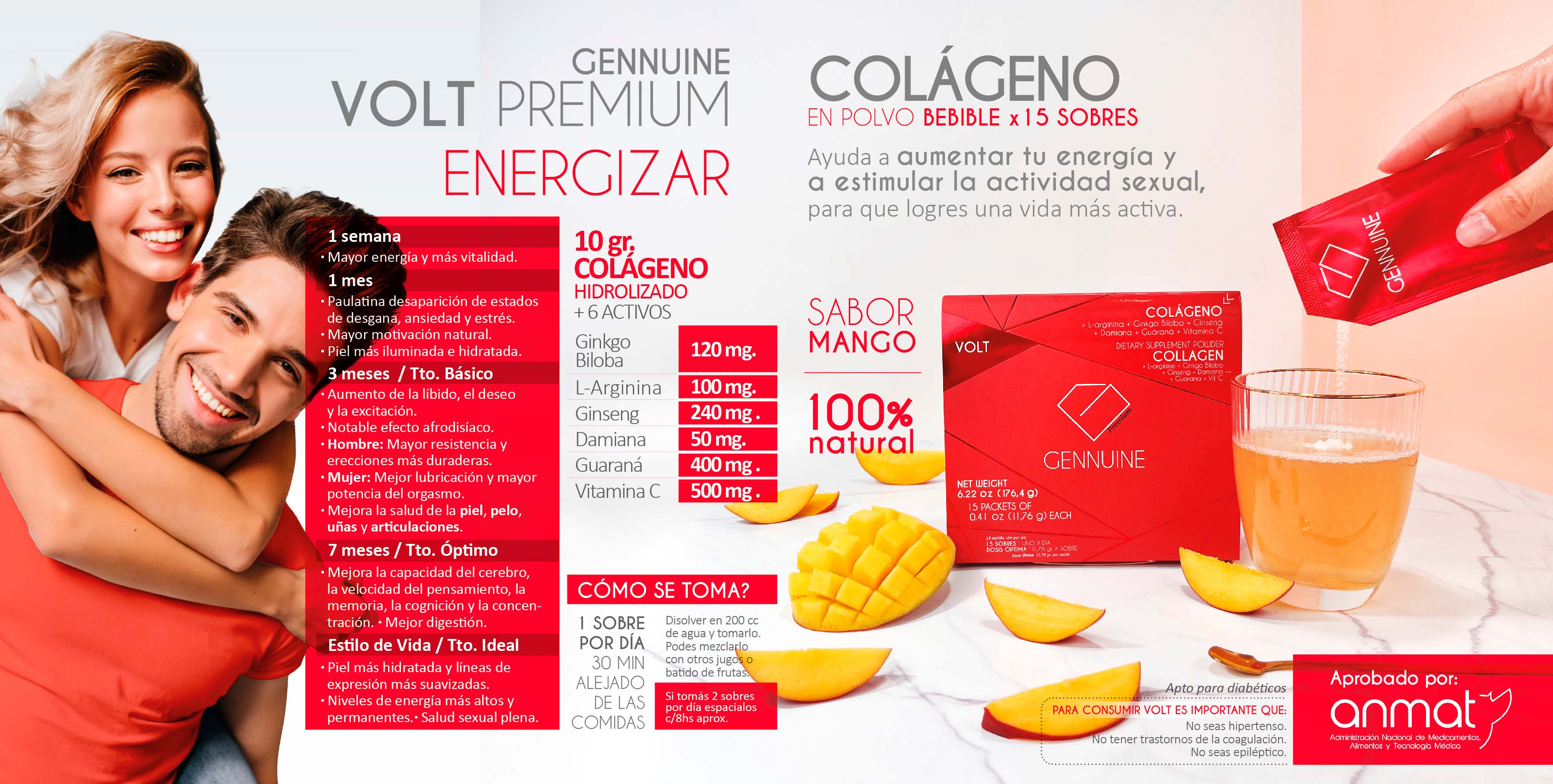 Gennuine colageno hidrolizado energizante y vigor beneficios